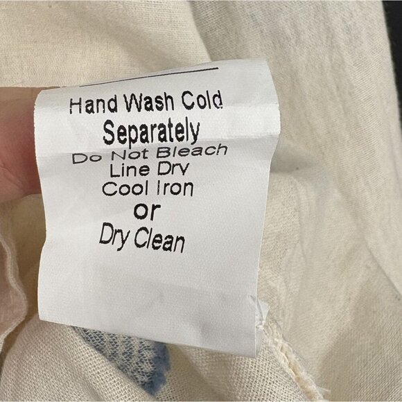 Civico 51 Womens Paisley Embroidered Button Up Shirt M Ivory Blue Made in Italy - Picture 6 of 9